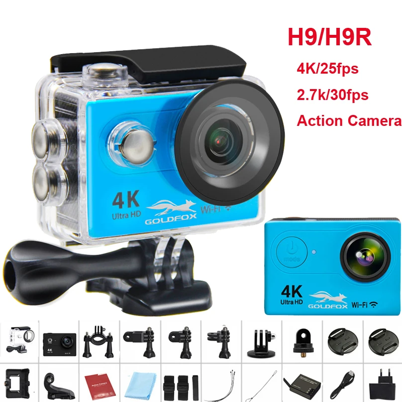 

GOLDFOX H9/H9R Action camera remote Ultra HD 4K WiFi Camcorder 1080P/60fps 2.0 LCD 170D Helmet Cam go 30M waterproof pro camera