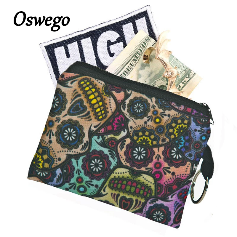 

Oswego Coin Purse 3D Skull Pug Dog Cat Coin Purse Wallet Phone Key Pouch Bag Mini Zipper Square Change Purses Wallets 2019