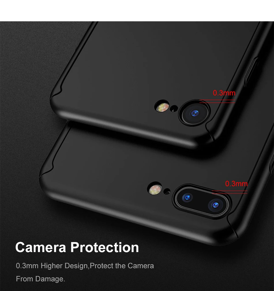 360 Degree Full Coverage Case For iphone 6 6S 7 7 Plus Shockproof Slim Hard PC Luxury Cover (3)