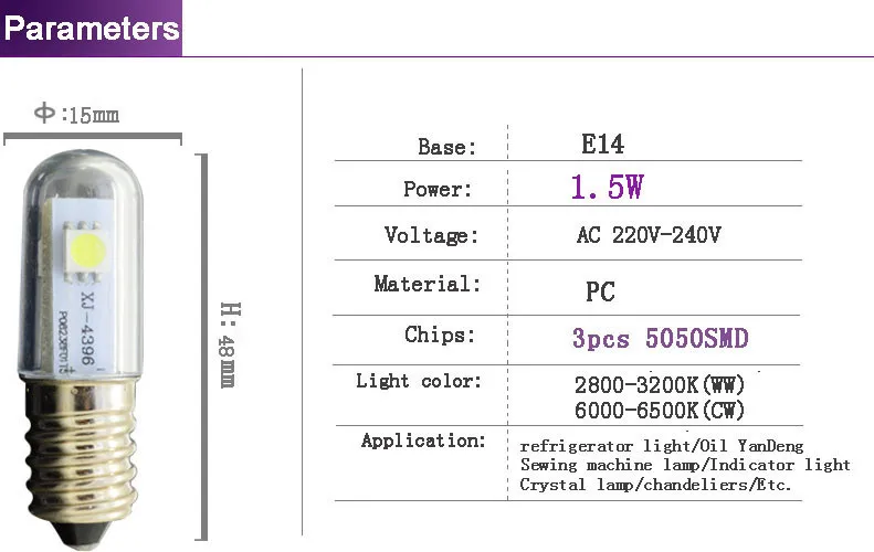 Светодиодный светильник для работы, люстра 220v E14 1,5 W 3W светодиодный небольшой мини ламповый светильник s индикаторная лампа на холодильник с морозильной камерой люстра