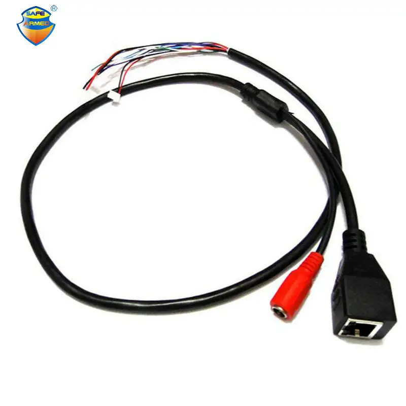 

(2 PCS) CCTV IP network Camera PCB Module video power cable, 60cm long,RJ45 female & DC male connectors with Terminals