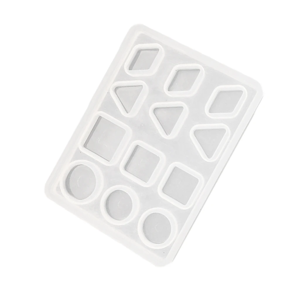 12 Designs Geometric Pendant Necklace Silicone Mould DIY Casting Epoxy Resin Decorative Craft Mold Jewelry Making Mold Tools