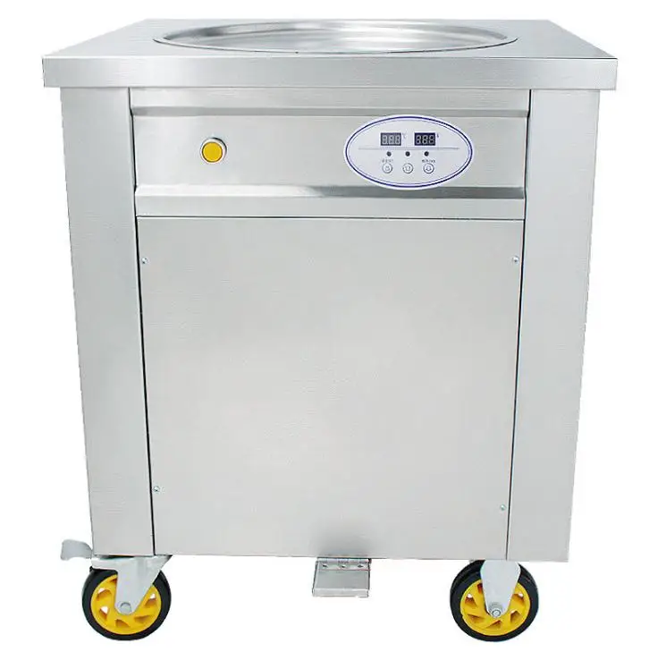 110 В одна круглая сковородка 50 см машина для приготовления мороженого обжарка машина для жареного мороженого рулонная машина