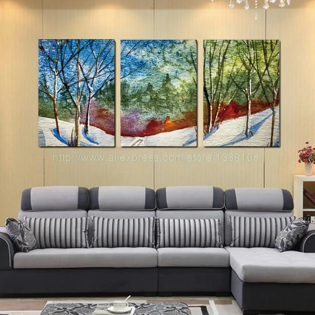 Abstract Oil Painting Canvas Fancy Trees Pictures