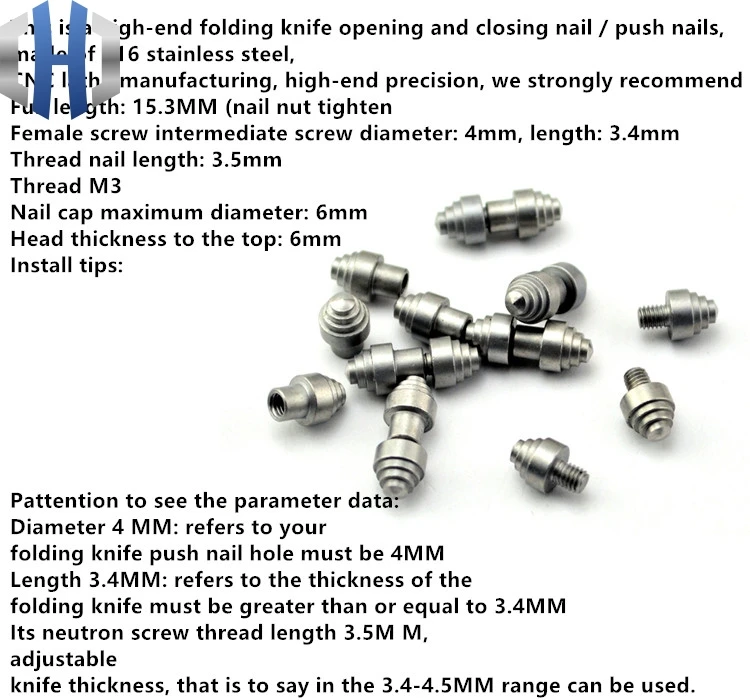 Кнопочная Кнопка ножа из нержавеющей стали 416|screw screw|screw stainlessscrew knife |