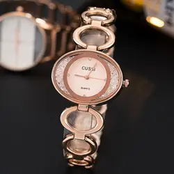 CUSSI 2019 Элитный бренд для женщин часы розовая, золотая, овальная дамы браслет модные женские туфли кварцевые наручные часы Reloj Mujer
