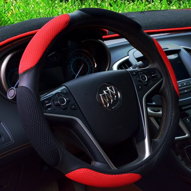 

PU Leather Universal Car Steering-wheel Cover 38CM Car-styling Sport Auto Steering Wheel Covers Anti-Slip Automotive Accessories
