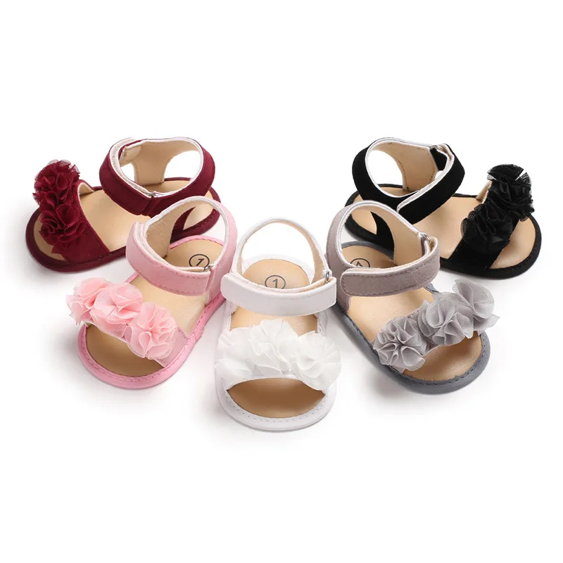 Cute Infant Baby Girls Summer Sandal Princess Flower Soft Sole Non slip