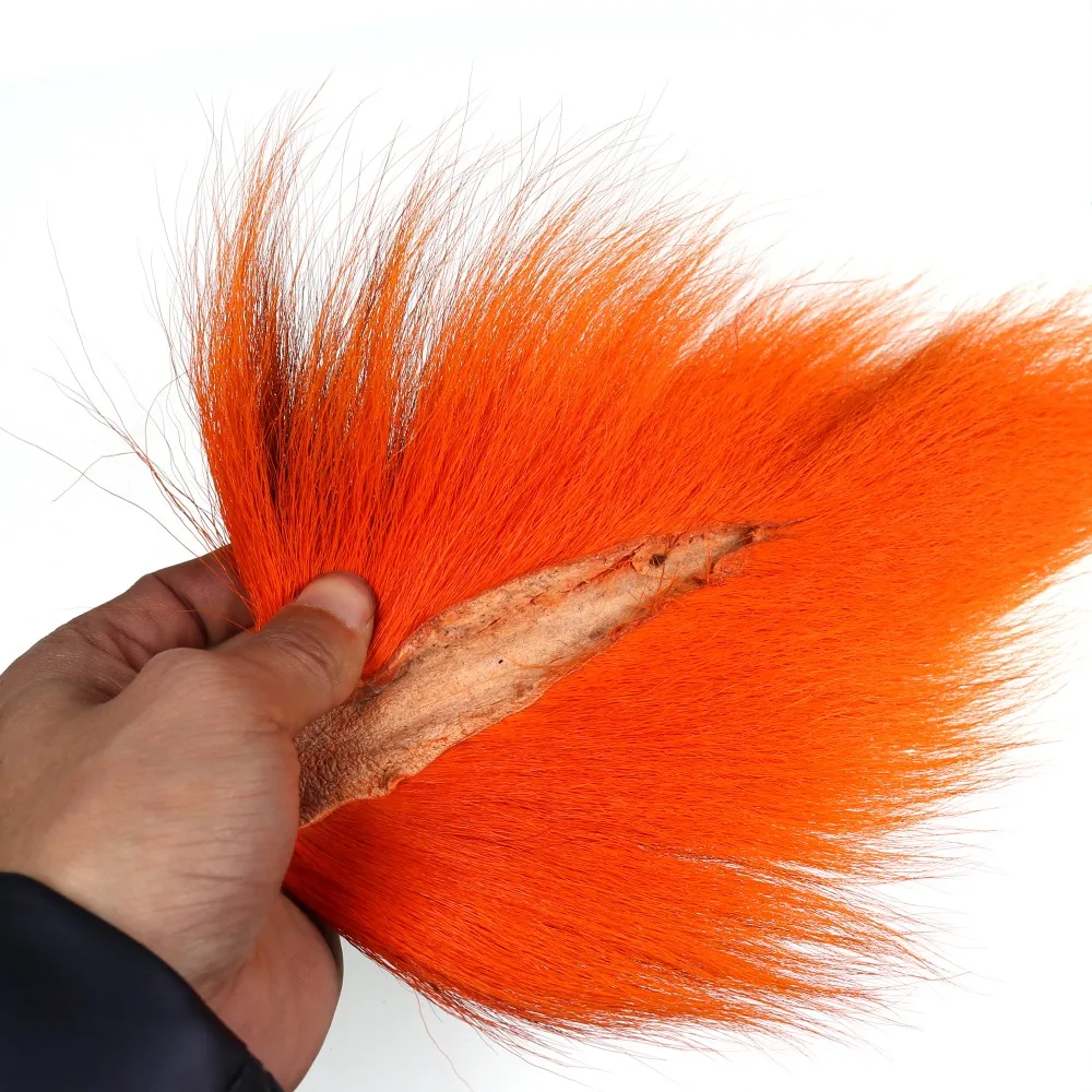 Bimoo 1 шт многоцветная петля для мух Bucktail весь хвост рыболовный Bucktail Волосы оленя материалы для завязывания мух крючки Джиги белый красный черный