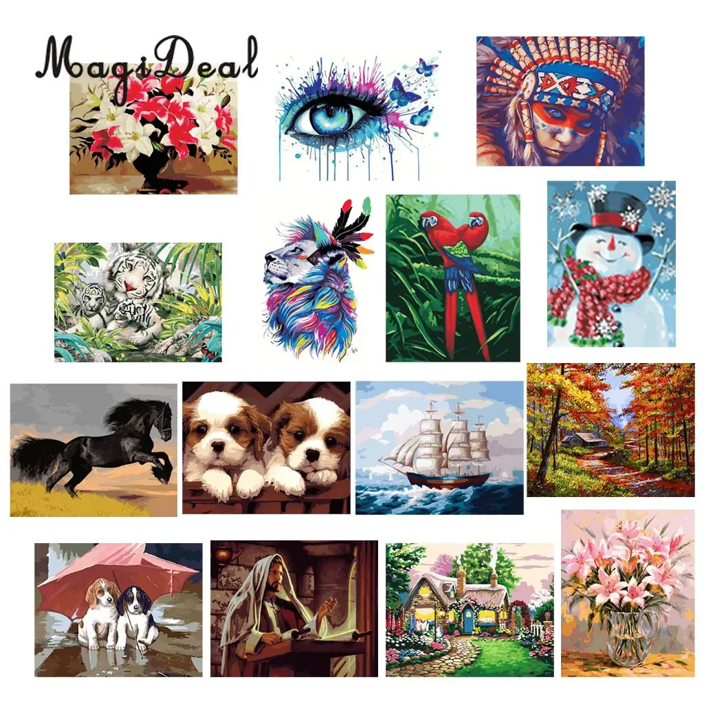 DIY Painting by Numbers for Adults Kids Paint by Number Kits Drawing On Canvas for Home Living Room Decor 40x50cm