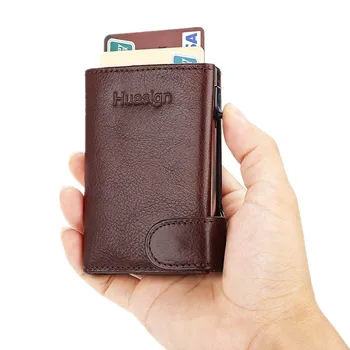 

2019 Men Women RFID Card Case Minimalist Genuine Leather Vintage Business Card Holder Credit Passport Card Wallet