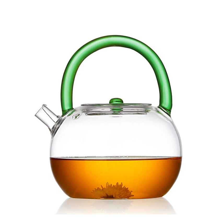 GFHGSD Kitchen Dining Bar Tea Set 1PCS Heat Resistant Glass Teapot Tea Coffee Tea Pot Cafe Tea