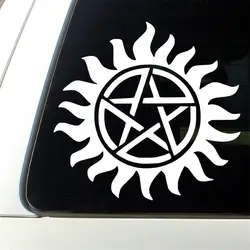 Анти-владение символ автомобильной наклейка на бампер окна Стикеры Сверхъестественное католической Вуду демоны белый 5''