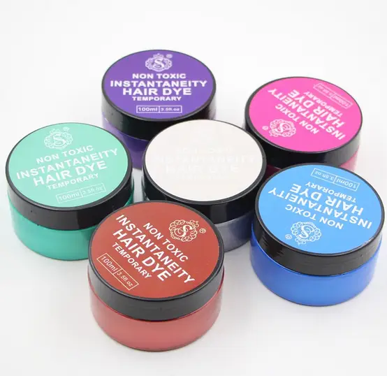 Colored Hair Mud One Time Hair Dye Styling Cream Purple Wine Red