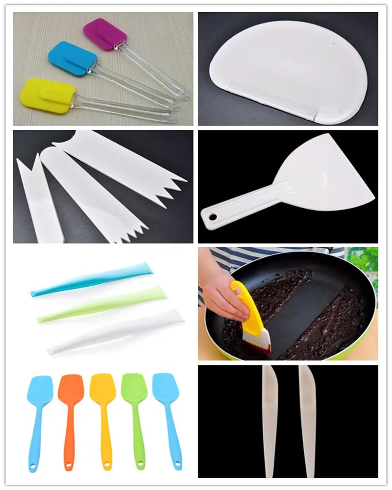 

Plastic Dough Knife Icing Fondant Scraper Jagged Edge Plain Smooth Cake Paddle Cake Spatulas Baking Pastry Tools