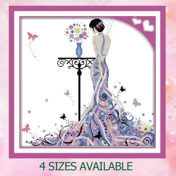 

JoySunday chinese counted cross stitch diy madame butterfly embroidery DMC14CT11CT cotton needlework livingroom hotel painting