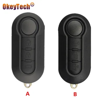 

OkeyTech 3 Buttons Flip Folding Remote Car Key Case Shell Cover For FIAT 500 Panda Punto Bravo Auto Key Accessories SIP22 blade