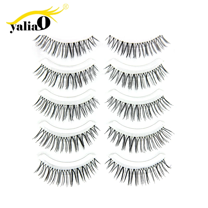 

YALIAO 5Pairs False Eyelashes 3D Mink Lashes Eyelash Extension Natural Long Soft Party Wedding Club Beauty Makeup Tool Black