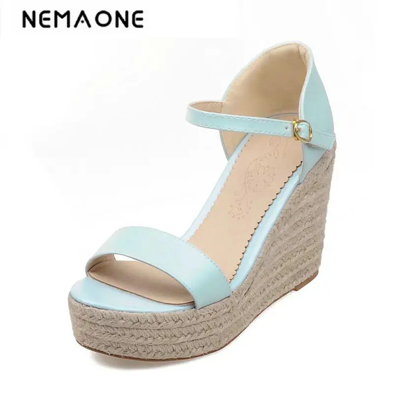

Big size 34-43 new fashion Women Sandals Vintage Design Open Toe Summer Shoes wedges Heel Platform Sandals