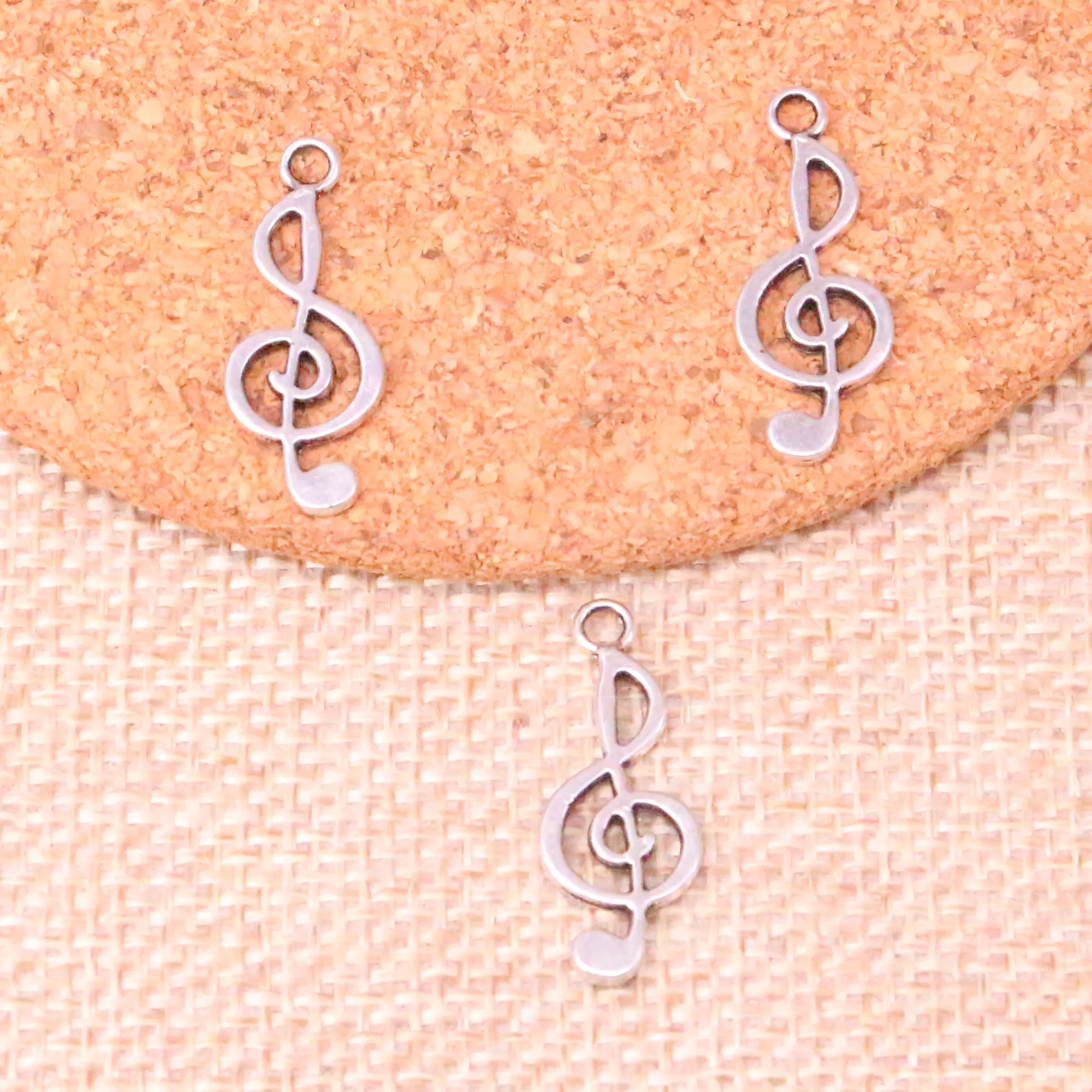 

35pcs Antique Silver Plated musical note Charms Pendants Fit Jewelry Making Findings Accessories 26*10mm
