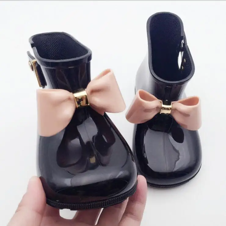 

Baby Girls Rain Boots Non-slip Waterproof Warm Beauty Bow Rainboots Rubber Princess Shoes Toddler Kids Jelly Shoes