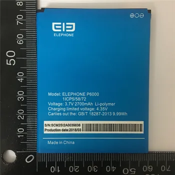 

Original Elephone P6000 Battery 3.7V 2700mAh Rechargeable Li-ion Backup Battery for Elephone P6000 Smartphone