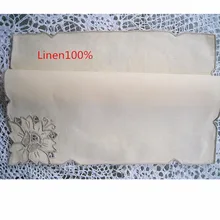 Бежевый платок ручной работы Лен Винтаж толстые Дамы Hollowed вышитые платки с цветочным узором Шаньтоу 28 см дети Mocket