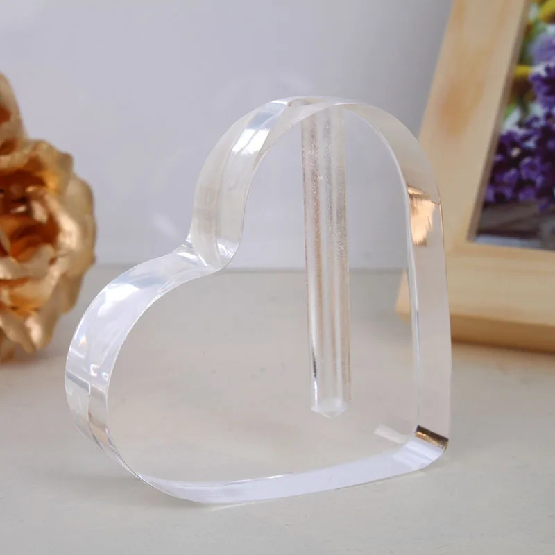 Rose Heart Shaped Display Stand Acrylic Plexiglass Flower Vase In