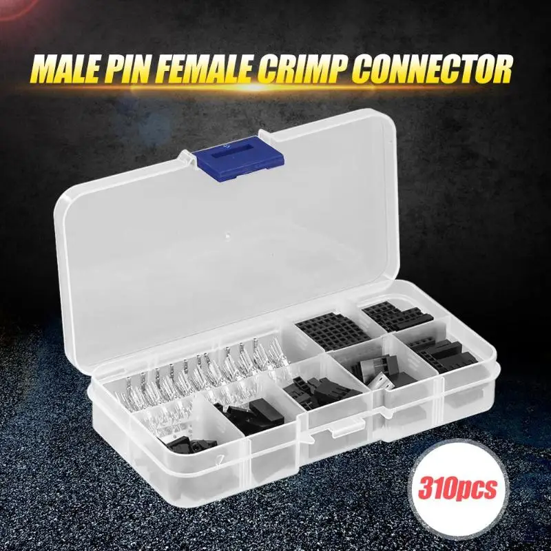 

310pcs 2.54mm Terminal Connector Cable Jumper Wire Pin Header Housing Kit