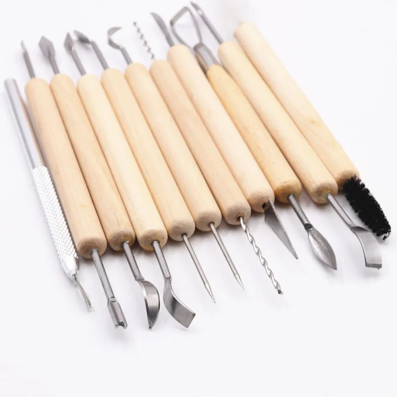 11pcs /set Pottery Sculpture Clay Carving Modeling WireTexture Tool
