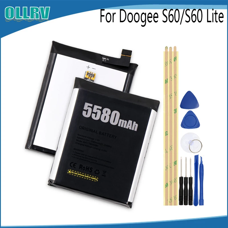 

OLRRV 5580mAh For Doogee S60 Extreme Replacement Battery For Doogee S60 Lite Bateria Mobile Phone Batteries With Tools