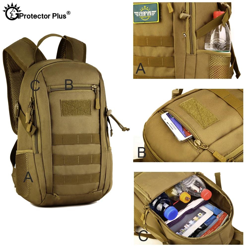 Protector Plus 12L Tactical MOLLE Backpack Children Waterproof Small Backpack School Bags Kids Mili