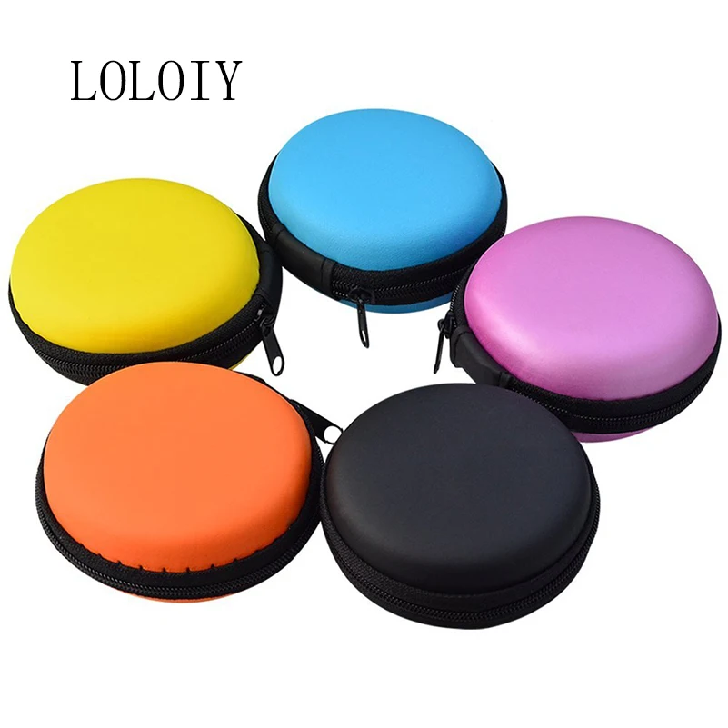 Earphone Carrying Case, Jmkcoz Round Shape Carrying Hard EVA Case