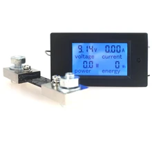 DC 6.5-100V 100A Digital Voltage Current Power Energy Meter DC Voltmeter Ammeter Volt Ampere with DC 100A/75mV Shunt