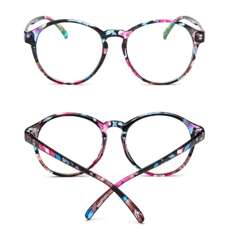 Unisex Vintage Round Reading Glasses Metal Frame Retro Personality College Style Eyeglass Clear