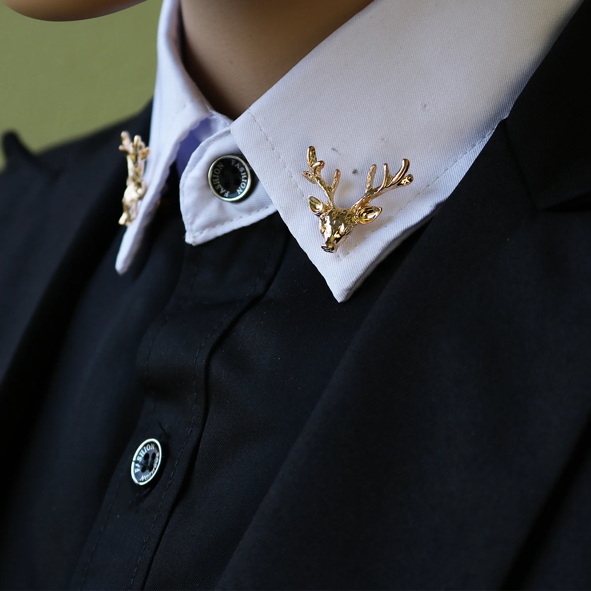 

Deer Deer Collar Brooch Clip Classic Deer Head Suit Brooch Pin Men's And Women's Shirt Collar Decorative Buckle Collar Clip