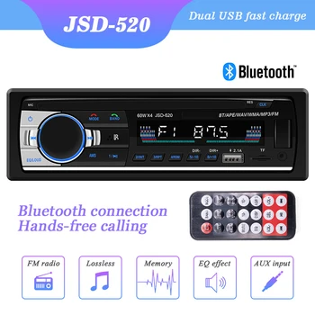 

2019 Bluetooth Auto Car Stereo Radio FM Aux Input Receiver SD 2 USB Charger JSD-520 12V In-dash 1 Din Car MP3 Multimedia Player
