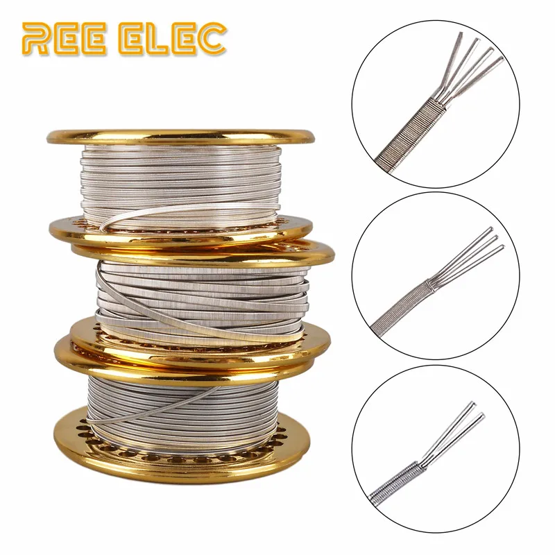 

REE ELEC 5M/Roll Alien Clapton Nichrome Wire RDA RTA Atomizer Prebuilt Coil Tool Vape Accessories Ni80 Clapton Heating Wires