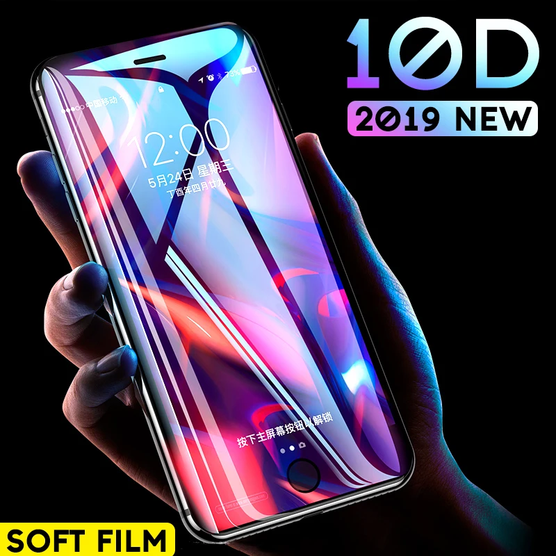 

10D Soft Full Cover Screen Protector For iPhone 6 6S 7 8 Plus X 10 Hydrogel Membrane Film For iPhone 8 7 6 Plus Film Not Gla