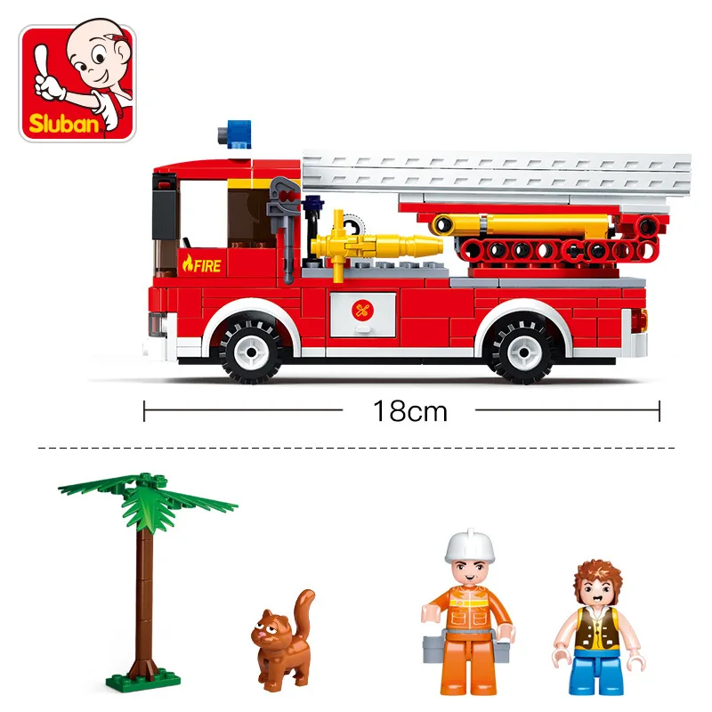 

Lu Ban Block 0625 Fire Alarm Series Scaling Ladder Fire Engine Children Alpinia Oxyphylla Building Block Toys