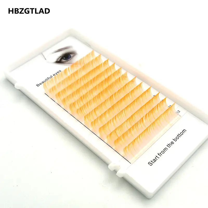 HBZGTLAD абсолютно новые C/D локоны 0,07/0,1 мм 8-14 мм накладные ресницы белые+ оранжевые ресницы индивидуальные цветные ресницы искусственные ресницы для наращивания