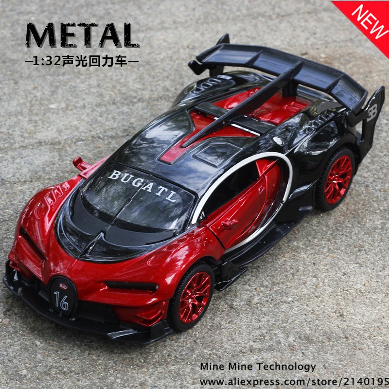1 32 free shipping Bugatti GT Alloy Diecast Car Model Pull Back Toy Car model Electronic