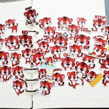 

20/40pcs Creative Cute Funny Tiger Scrapbooking Paper Decorative Stickers DIY Craft Album Random Not Repeat