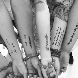Autocollants de tatouage temporaire mot anglais, 1 feuille, lettres noires, plume, Art corporel, imperméable, 2022 