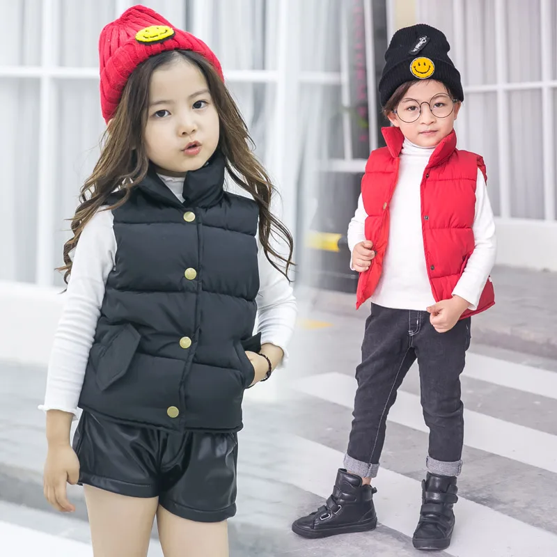 Multi color Children's Clothing winter Outerwear Coats for Girls and Boys, 2019 New Cute Baby Vest Kids Warm Jackets waistcoats