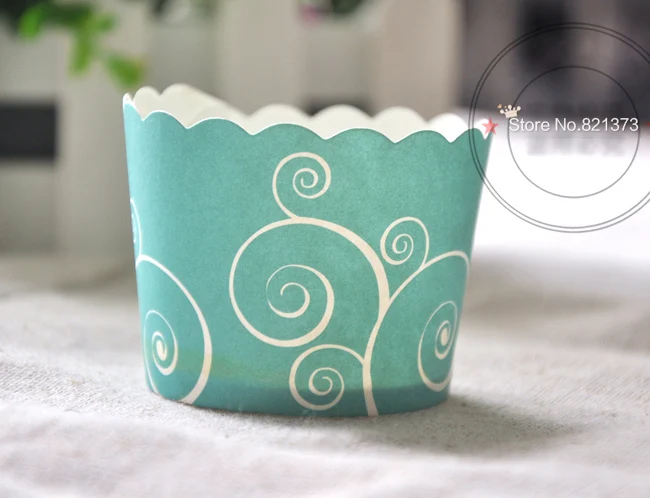 

Free Shipping turquoise vine pattern baking cake cup, decorative paper cupcake liners cups cases supplies disposable containers