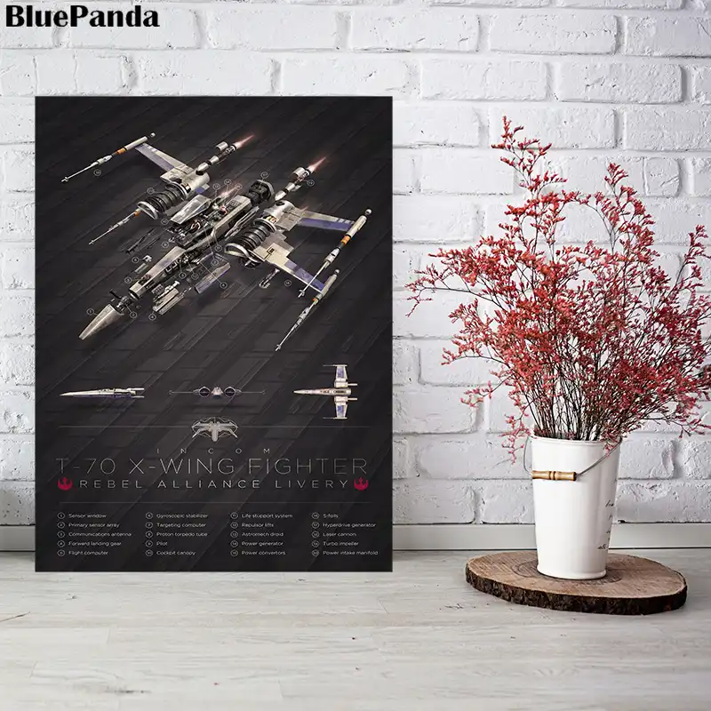 T 70 X Wing Fighter Rebel Alliance Liver Blueprint Graphic Poster Painting On Canvas Bedroom Wall Art Decoration Pictures Decor Painting Calligraphy Aliexpress
