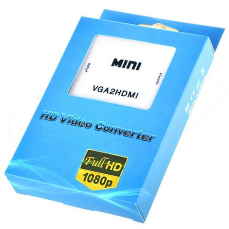 10 p mini HD 1080P VGA A HDMI HD HDTV Video Converter Box Adattatore con Audio per PC Del Computer