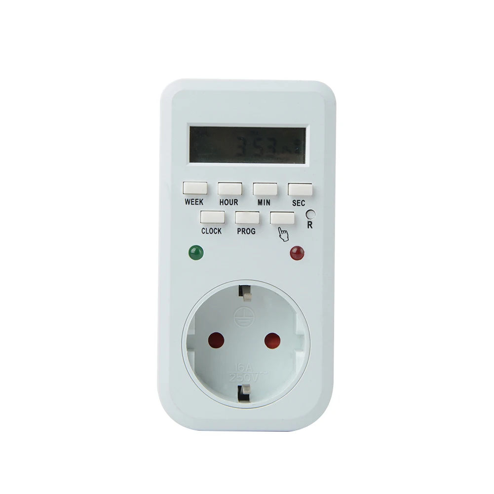 

16A Auto On/Off Relay Timer Switch Socket Digital LCD Power Timer Energy-saving Programmable Time Switch EU US UK Plug 220V 50Hz