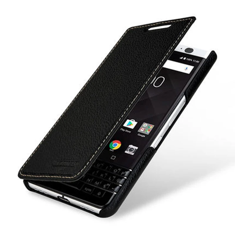 

Luxury Brand Genuine Leather Case for Blackberry KEYone PRESS 4.5" Cover Fashion Plain Flip Phone Accessories Bag for DTEK70